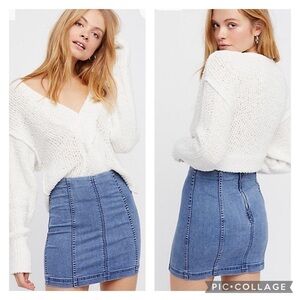 Free People Modern Femme Denim Mini Skirt